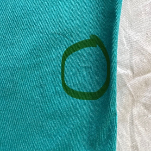 Crown and Ivy Women’s Plus Size 22 W Capri pants in aqua color signs of wear - Picture 9 of 10